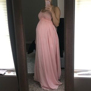 Pink Boho Backless Dress - Size XS Perfect Babyshower dress!